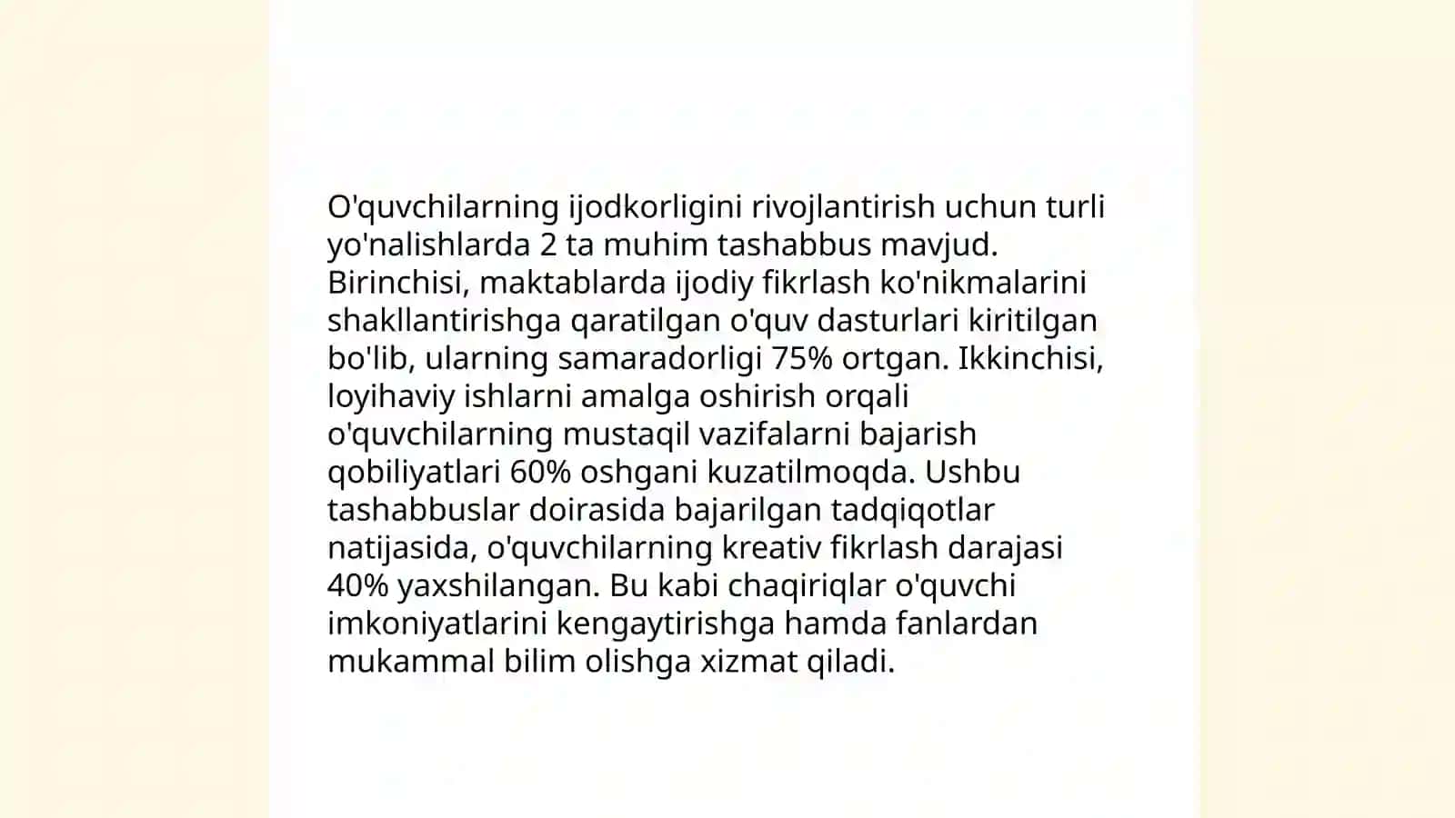 Yozma ishlar - o'quvchilar tafakkurini shakllantiruvchi vosita 4