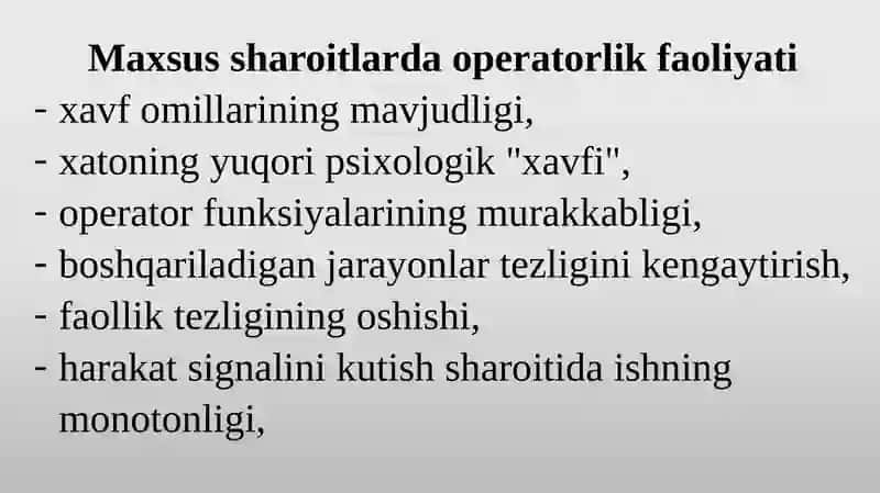 Operator faoliyatining psixologik tuzilishi 4