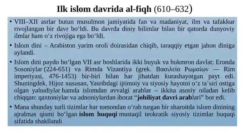 Ilk islomiy fiqhiy maktablar 4