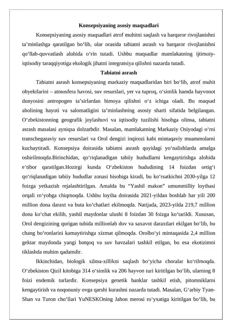 O‘zbekiston Respublikasining atrof muhitni muhofaza qilish konsepsiyasi 4