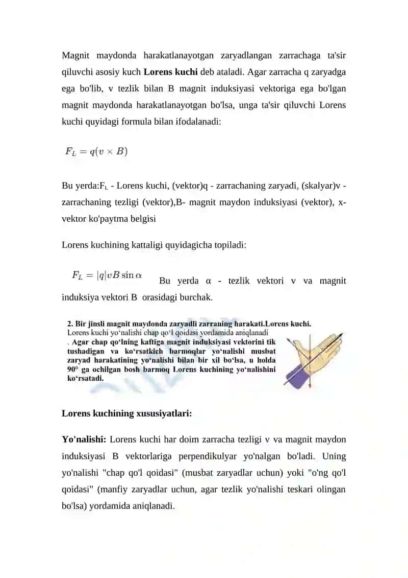 Zaryadlangan zarralarining magnit maydondagi harakati va ularning turlari 4