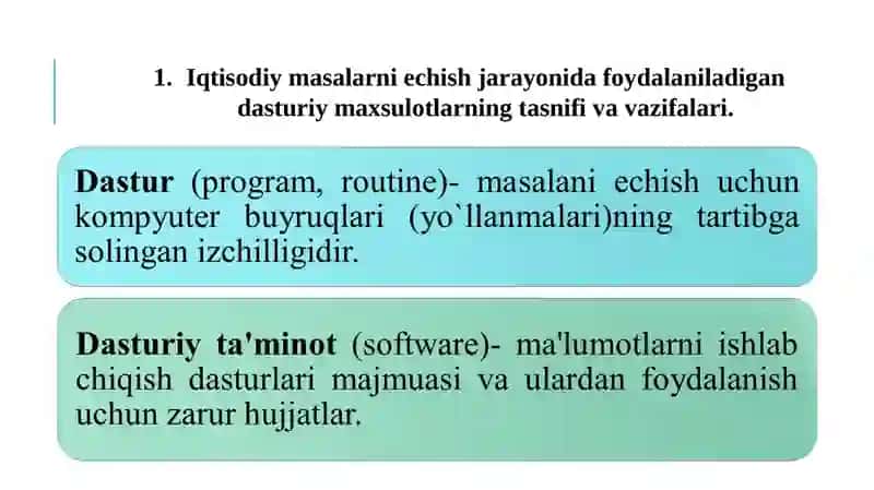 Iqtisodiyotda foydalaniladigan dasturiy mahsulotlar 4