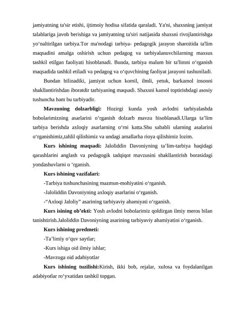 Jaloliddin Davoniyning tarbiya haqidagi qarashlari 4