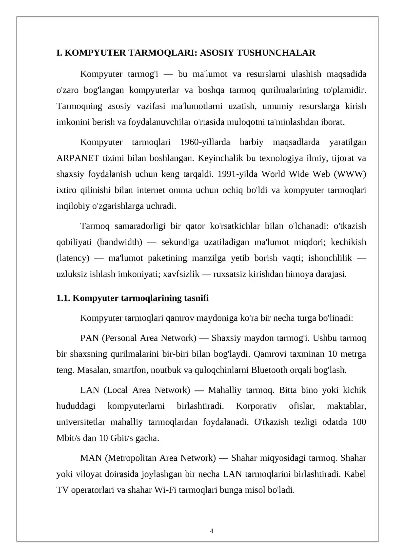 Kompyuter tarmoqlari xavfsizligi: 2026-yilgi yangi mustaqil ish (13 bet) 4