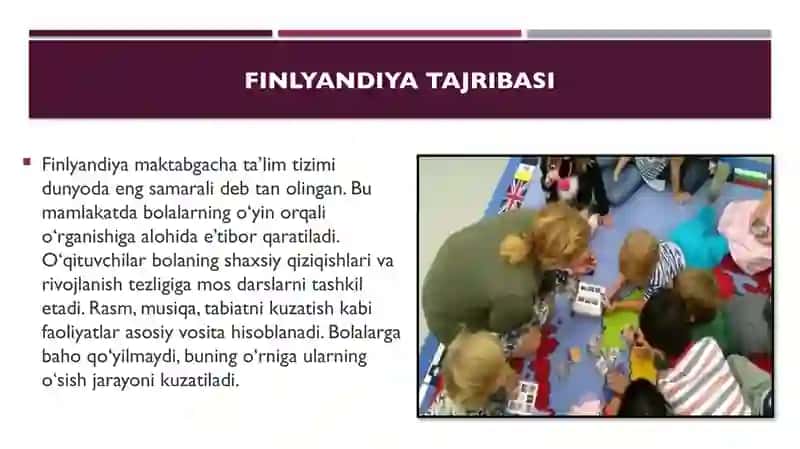 Maktabgacha taʼlimda xorijiy tajribalar tahlili 4