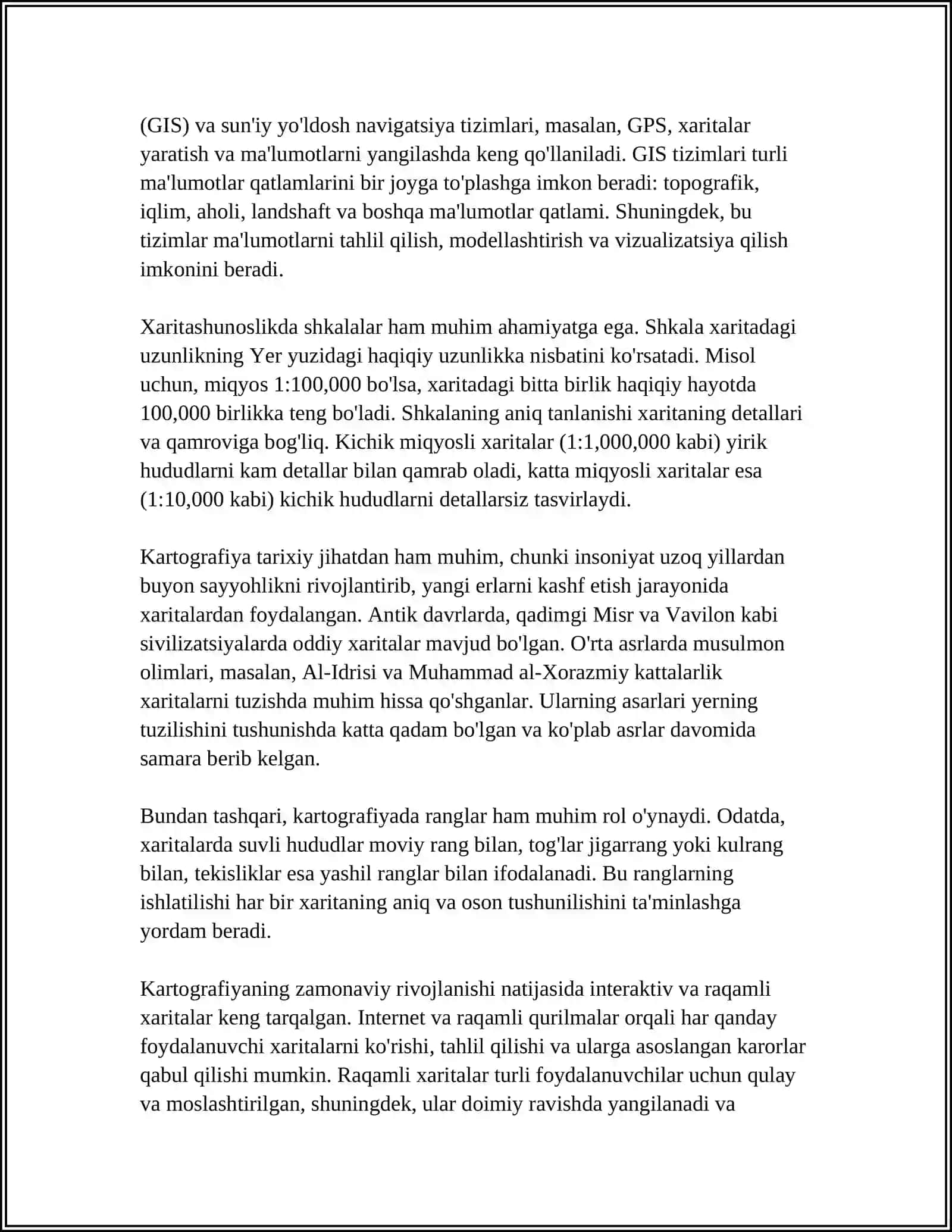 GAT DA FOYDALANILADIGAN KARTOGRAFIK ATAMALAR VA TUSHUNCHALAR 4