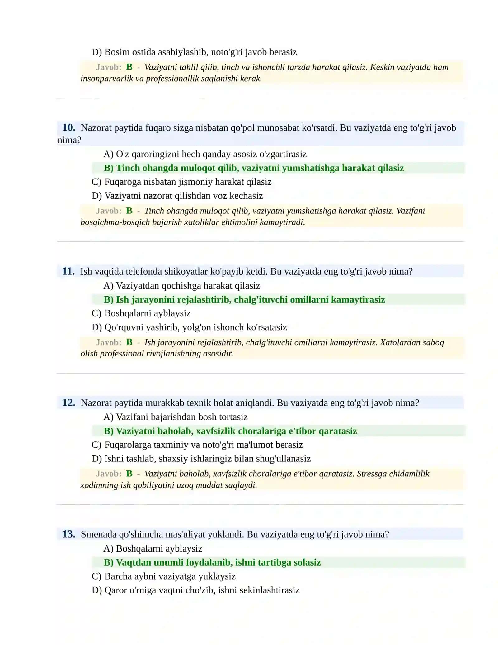 BOJXONA XIZMATIGA ISHGA KIRISH PSIXOLOGIK SINOV Testlari 4