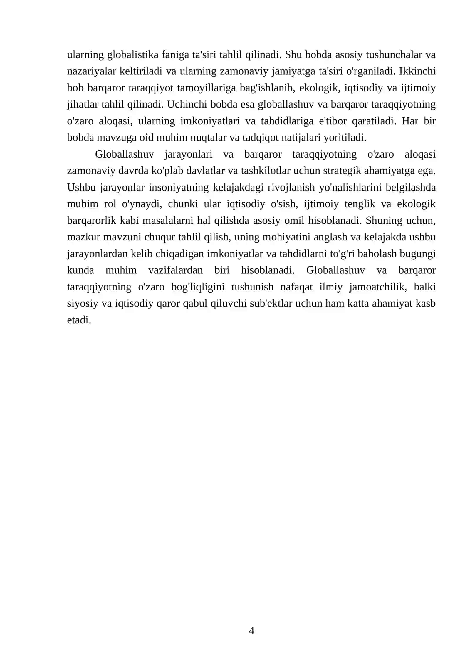 Globallashuv glabalistika va barqaror taraqqiyot jarayonlarning mohiyati 4