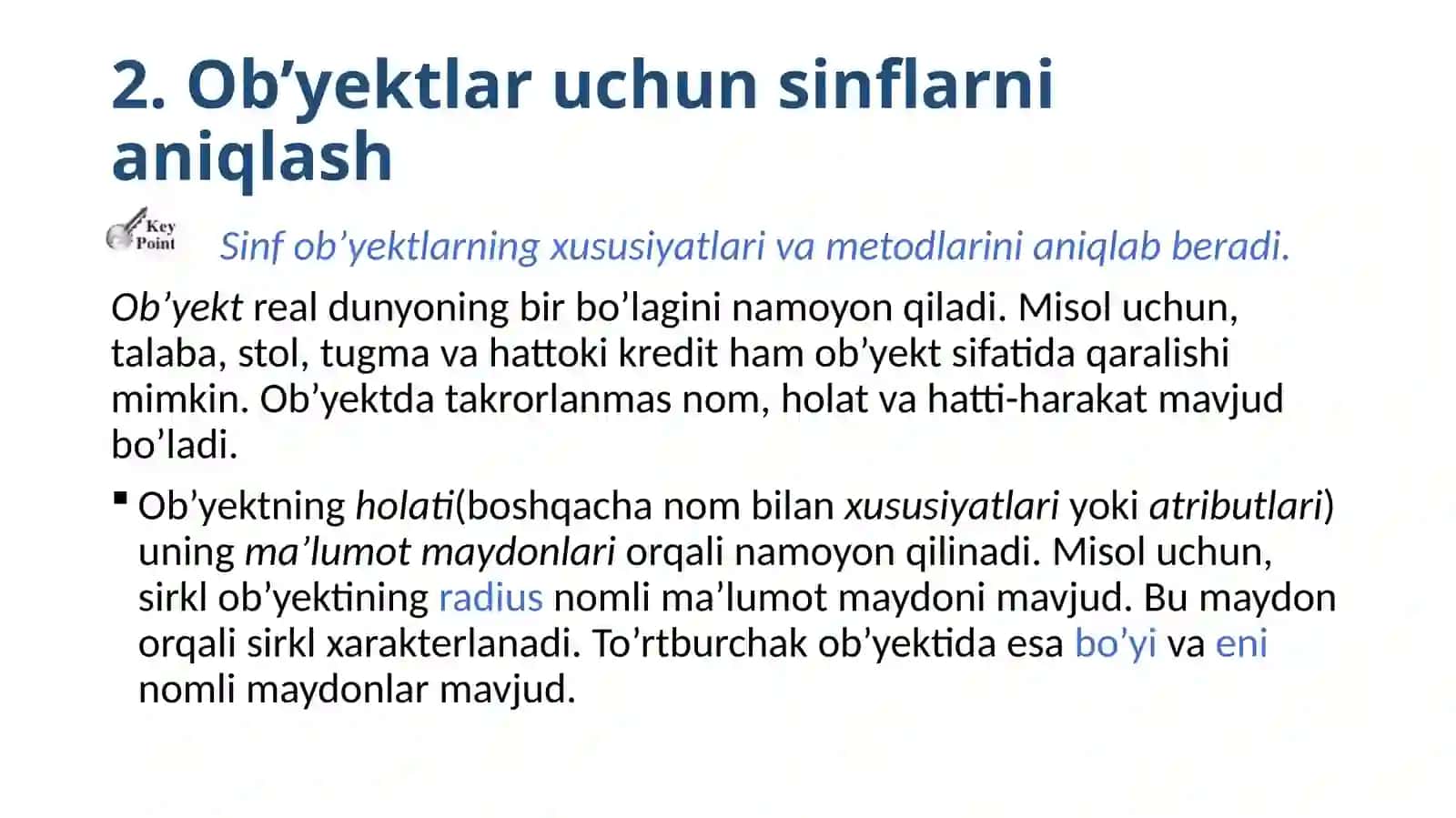 Ob’yektgayo‘naltirilgan dasturlash asoslari 4