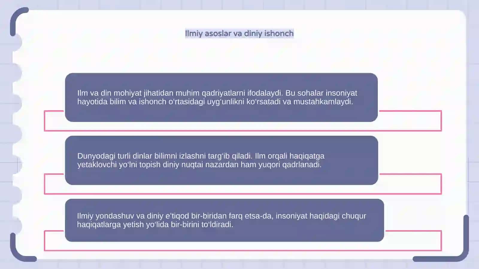 Dunyo dinlarida fan va ilm tushunchalari asoslari haqida 4