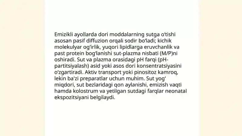 Emizikli va xomilador ayollarda dorilar kinetikasining o'ziga xosligi 4