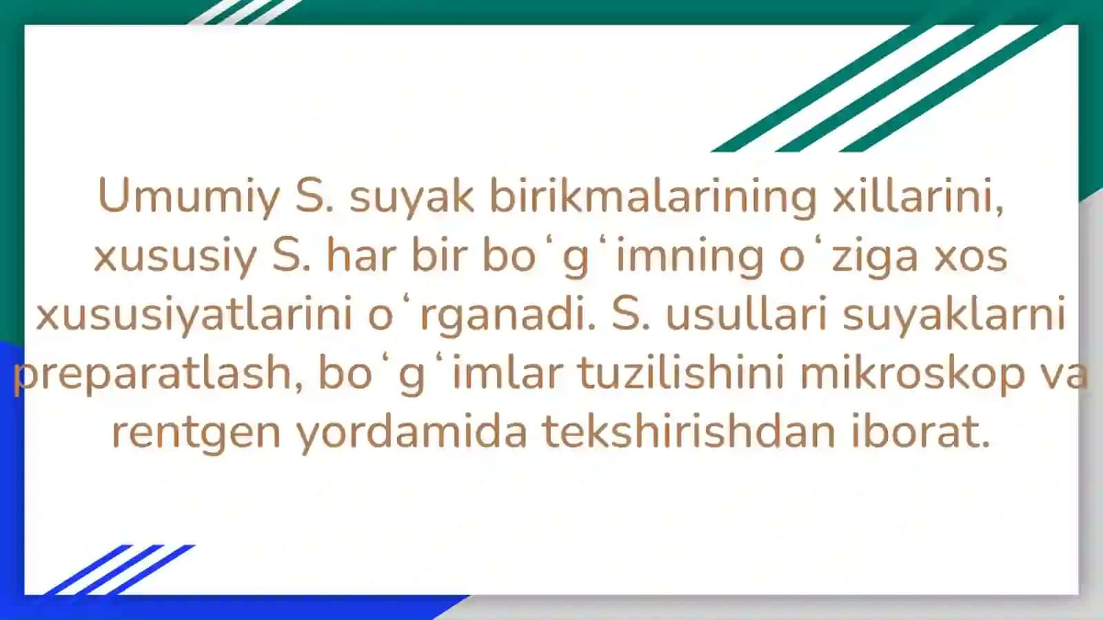 Sindesmoz, sınxondroz, sınostoz bırlawuvlar 4