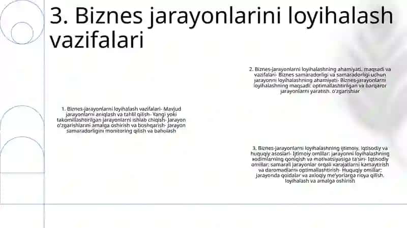 Biznes Jarayonlarini Loyihalash Faninig Dolzarbligi,Maqsadi Va Vazifalari 4