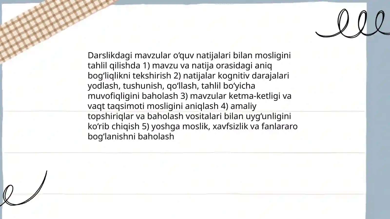 4-sinf "Tabiiy fanlar" dasturi va darsligini oʻrganish, darsni kuzatish va tahlil qilish 4