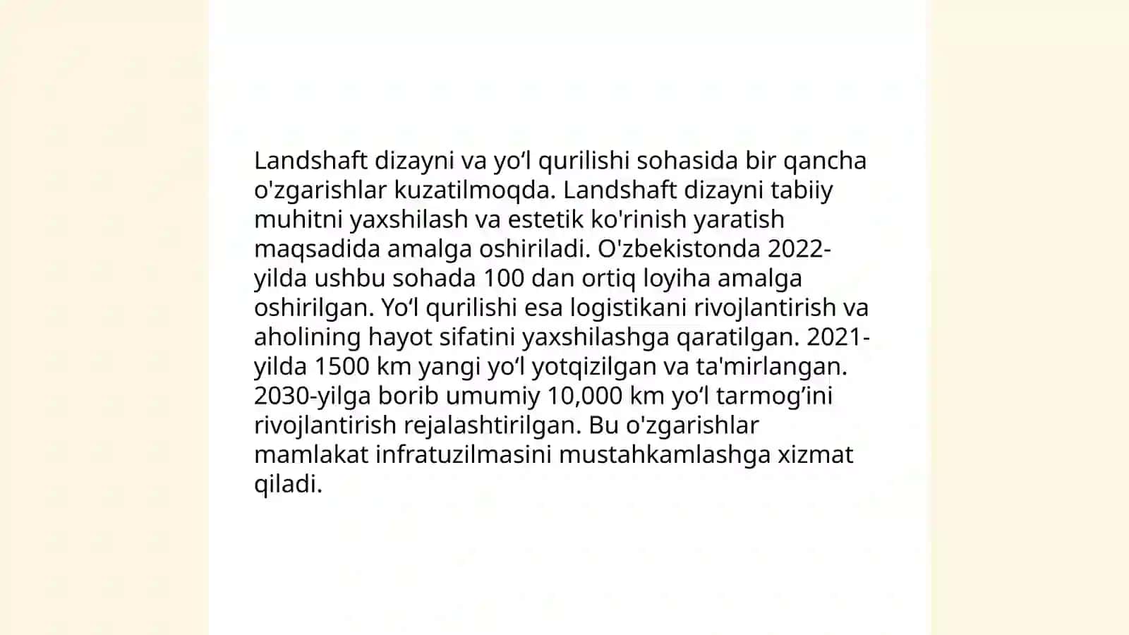 Avtomobil yoʻlini tashqi relyef bilan uygʻunlashuvi 4