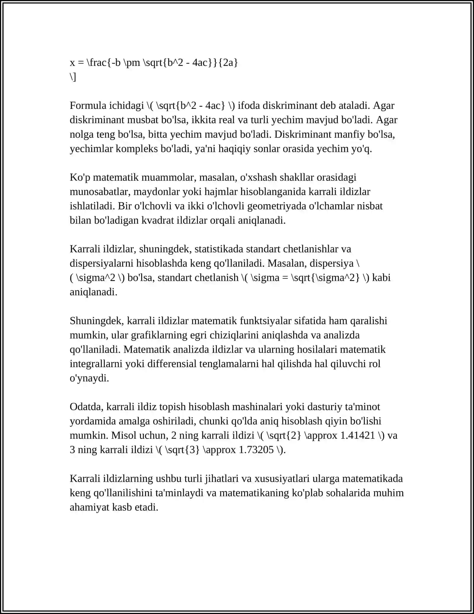 KARRALI ILDIZLAR UCHUN NYUTON METODI 4