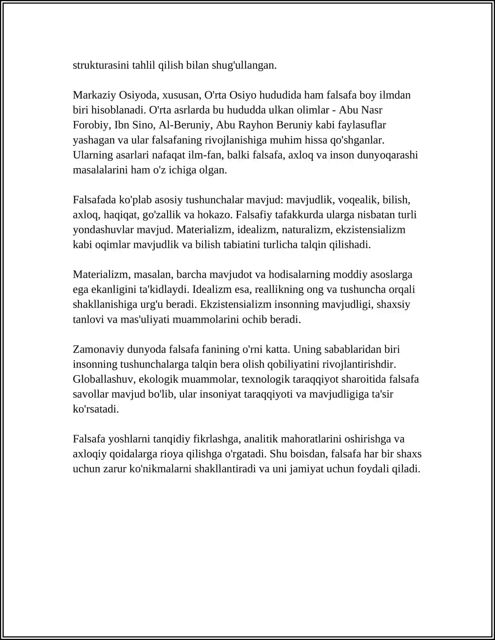 FALSAFANINGMOHIYATIGA OID SHARQ VA GʻARB MUTAFAKKIRLARI TARIFLARINI TASNIFLASH VA ULAR BOʻYICHA PREZANTASSIYA TAYYORLASH 4