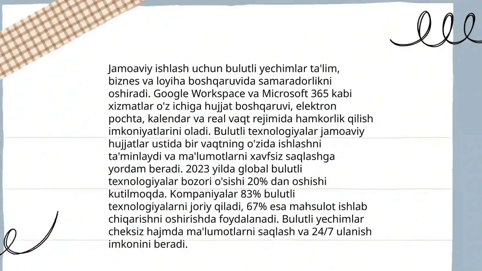 Bulutli tehnologiyalar va ular bilan ishlash 4