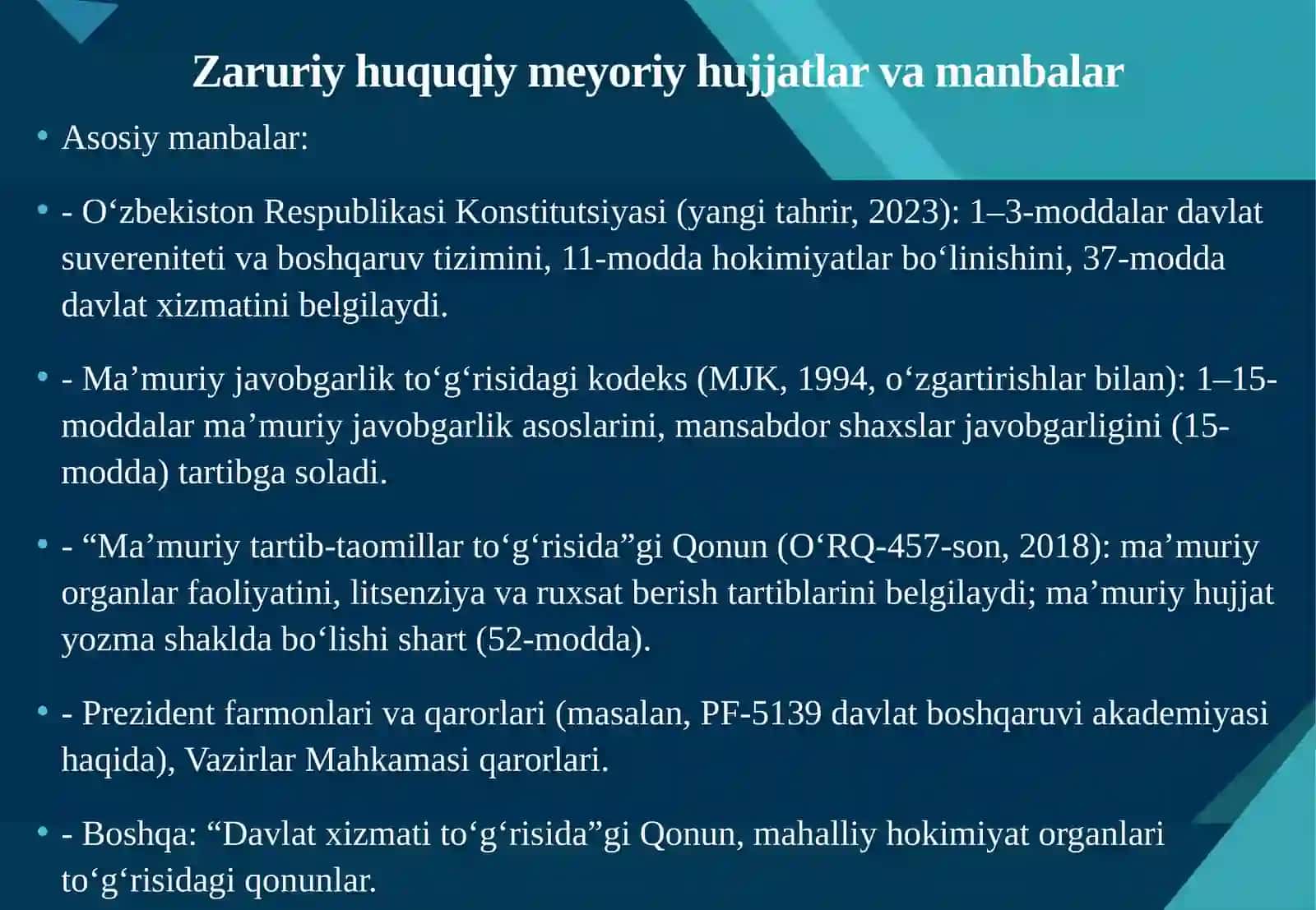 DAVLAT BOSHQARUVI FAOLIYATIDA BOSHQARUVNING MAXSUS SHAKLLARI 4