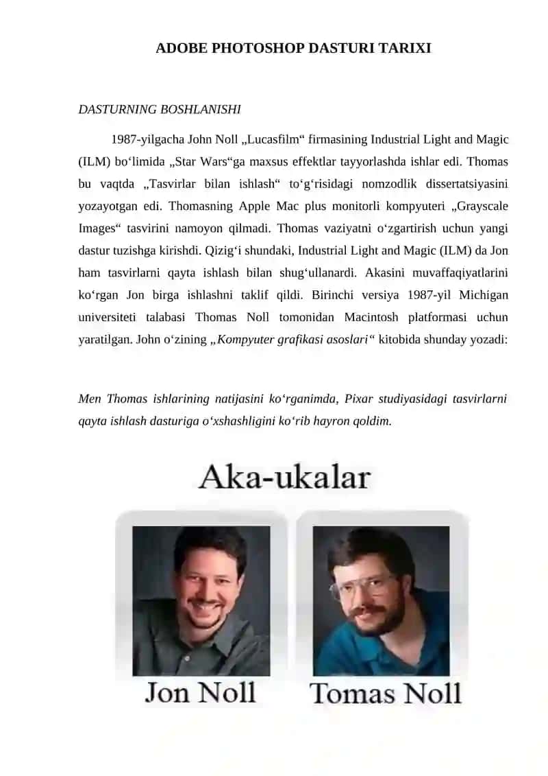 ADOBE PHOTOSHOP DASTURI VA ISHLASH PRINSIPI 4