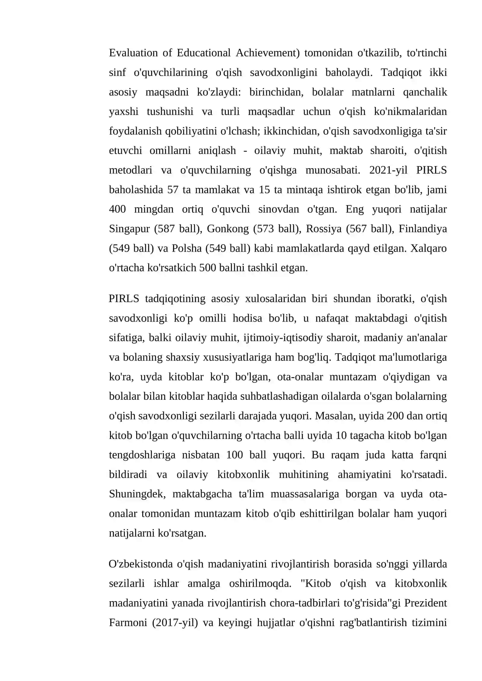 O'quvchilarning o'qishga qiziqishini oshirish: PIRLS tajribasidan amaliy yechimlar 4