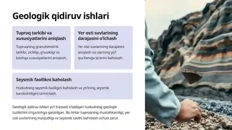 Avtomobil yo'llarini rekonstruksiya qilishda qidiruv ishlari 4
