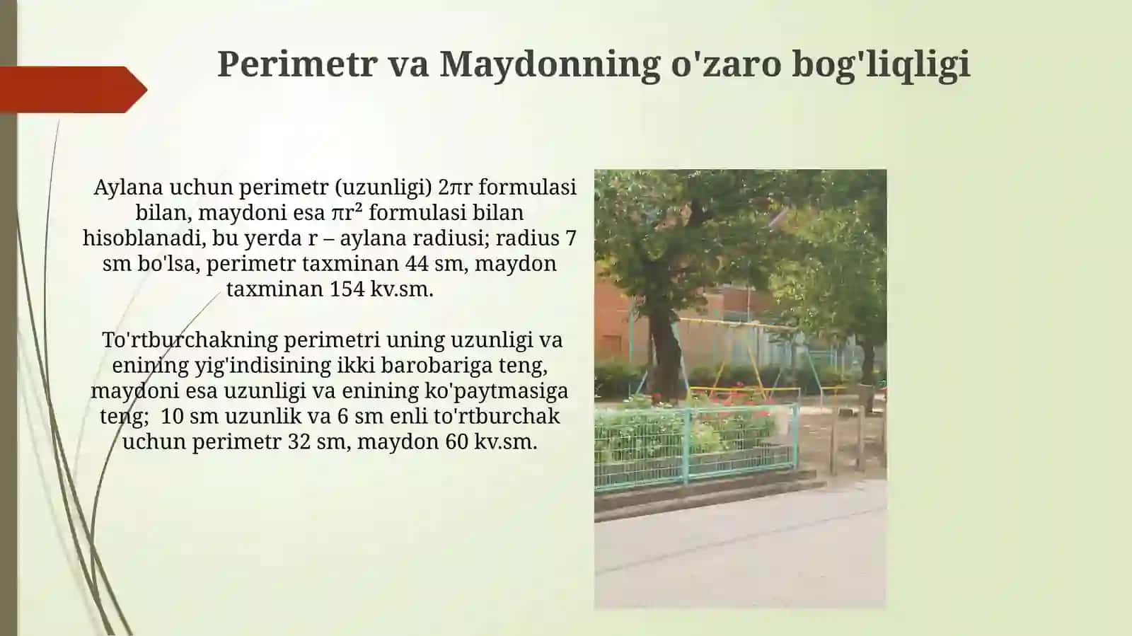 Boshlangʻich sinfda perimetr va yuza tushunchalari 4