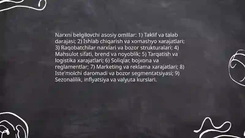 Dalil mahsulotining qiymati 4