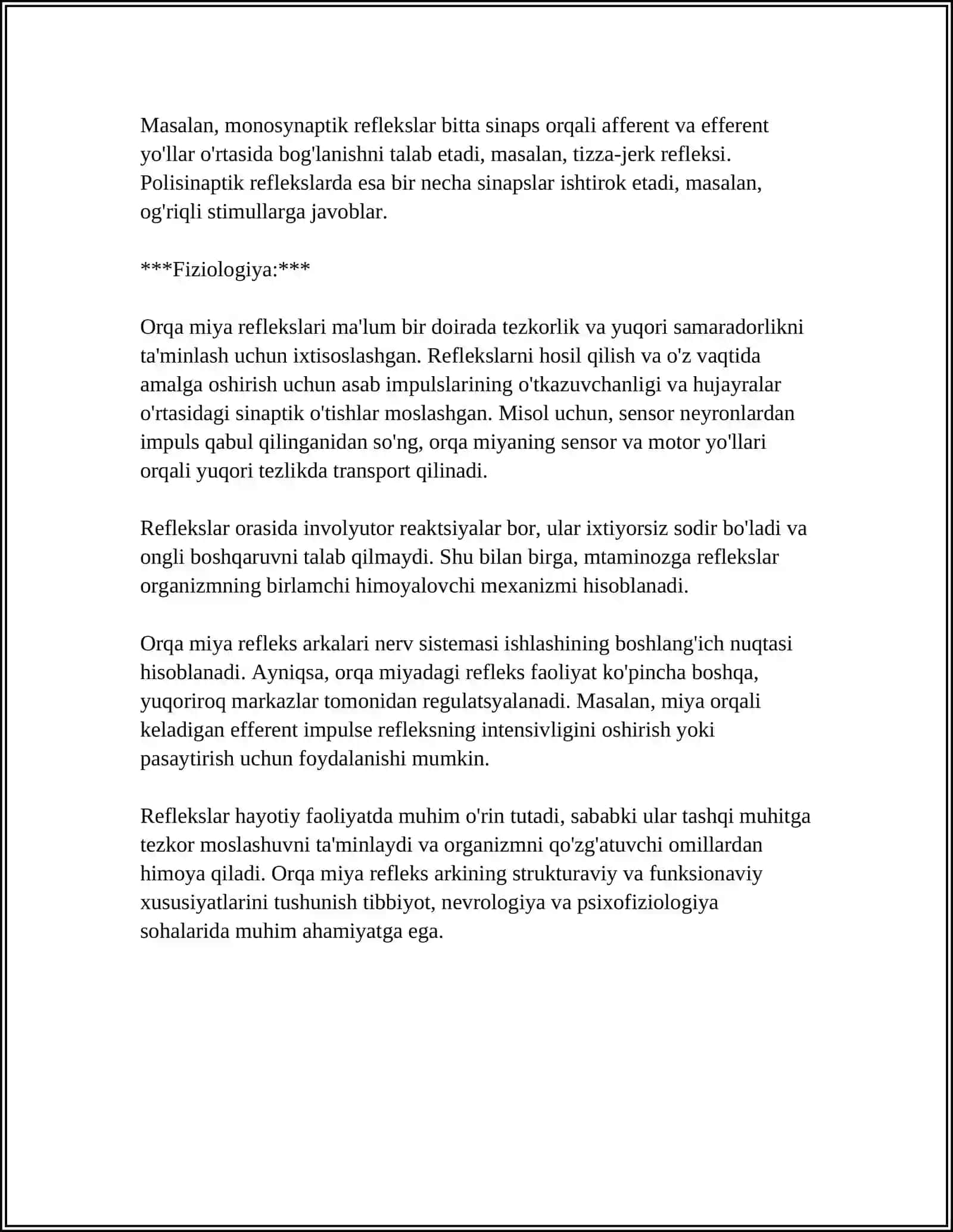 ORQA MIYANING REFLEKTOR VA O’TKAZUVCHI YO’L FAOLIYATI, TEKSHIRISH USULLARI 4