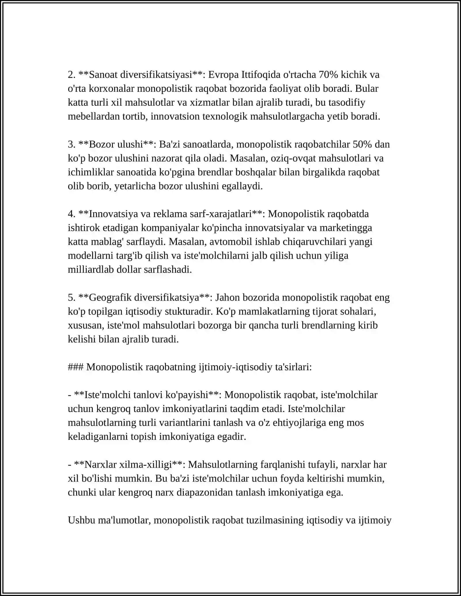 Monopolistik Raqobatlashgan Bozor Muvozanati 4