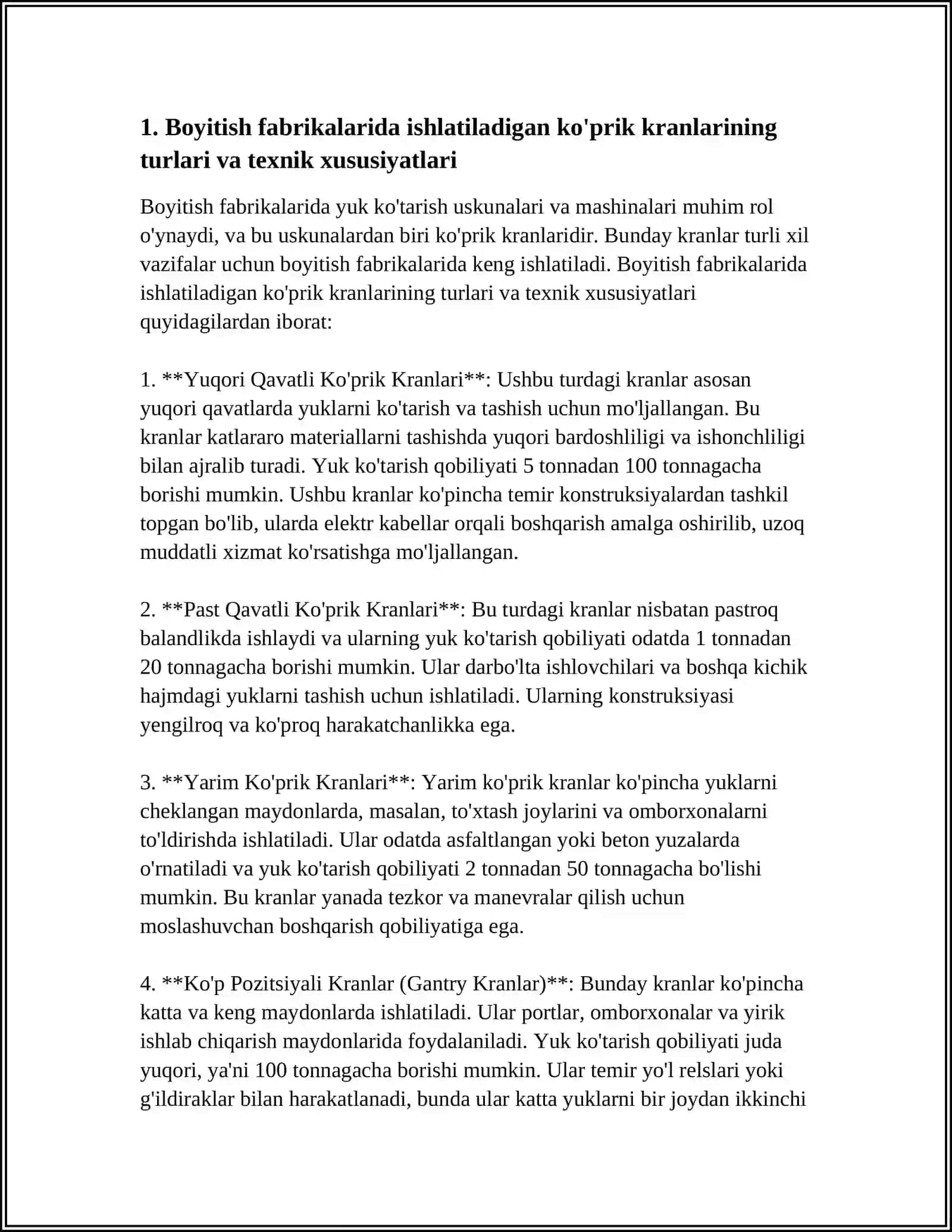 BOYITISH FABRIKALARINIG YUK KOʻTARISH MASHINALARI VA USKUNALARI 4