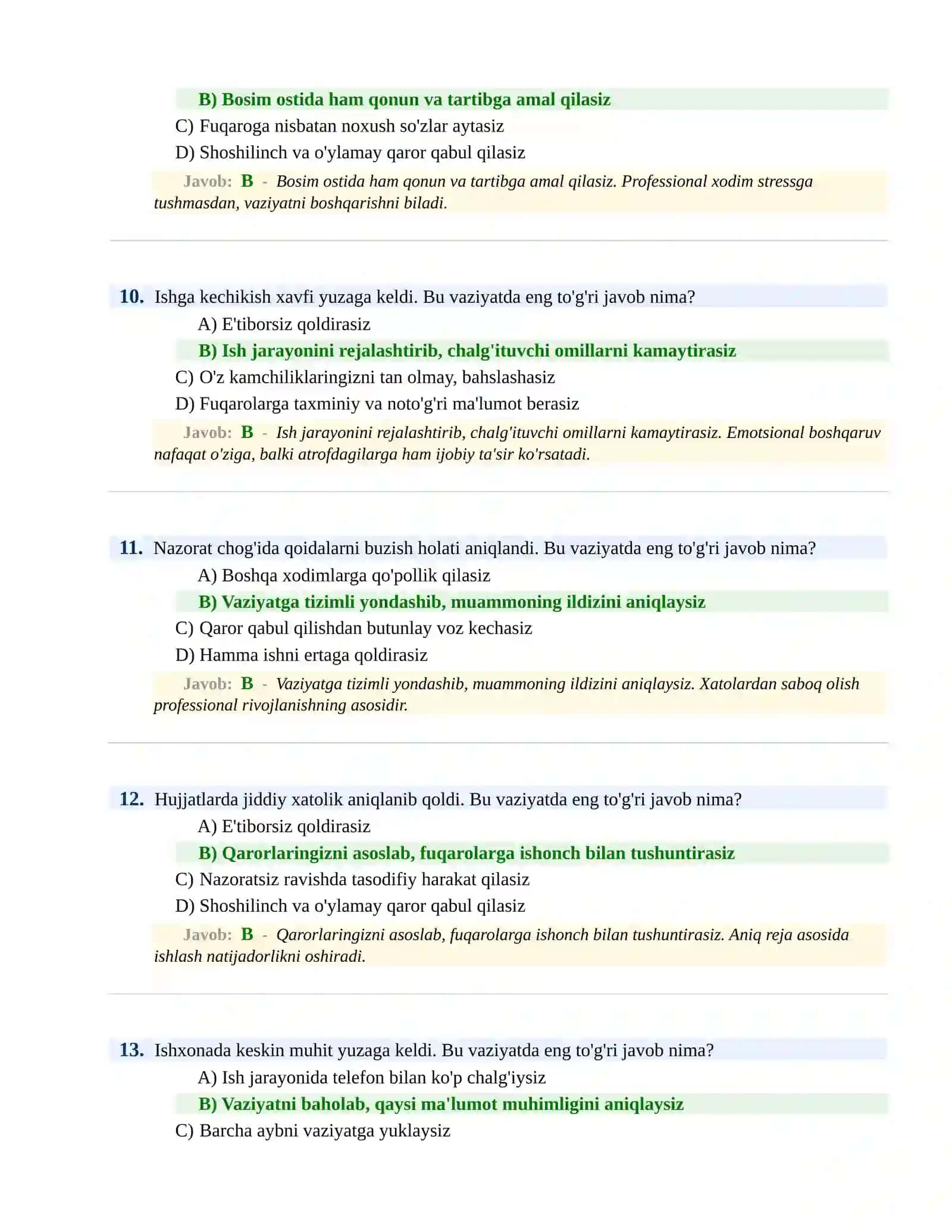 BOJXONA XIZMATIGA ISHGA KIRISH PSIXOLOGIK SINOV Testlari 4