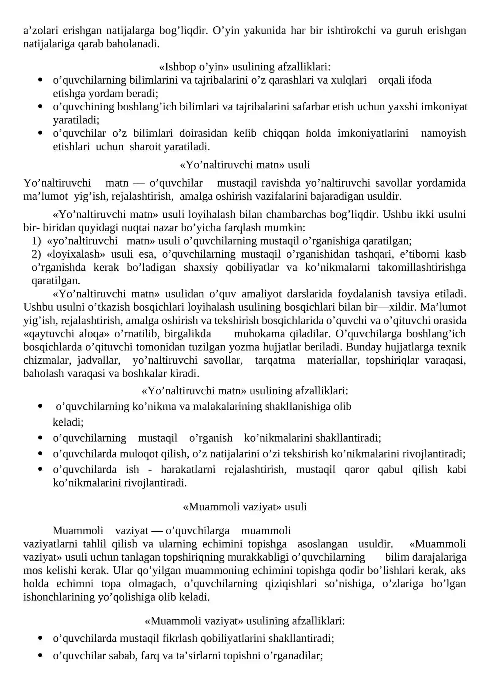 O’qitishning Noan’anaviy shakllari va ularning o’ziga xos xususiyatlari 4