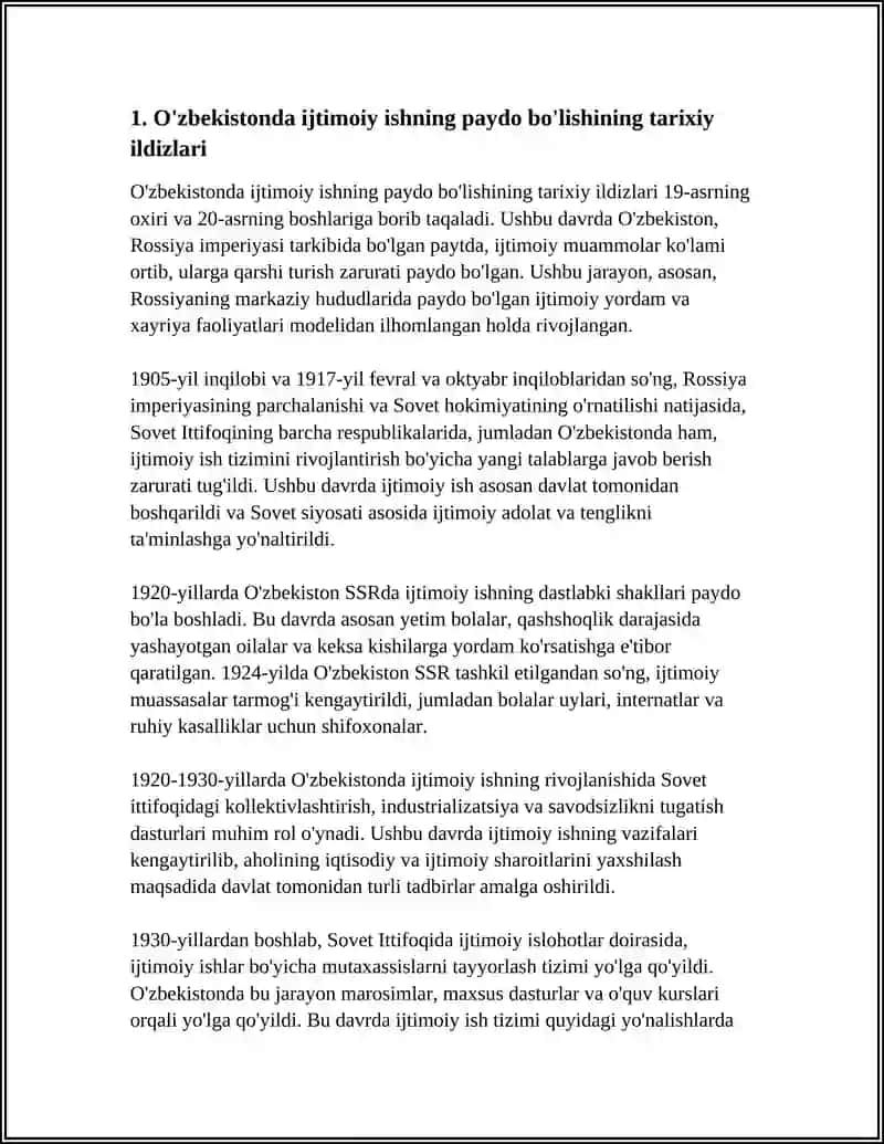 O'ZBEKISTONDA IJTIMOIY ISHNING PAYDO BO'LISHI VA TARAQQIYOTI 4