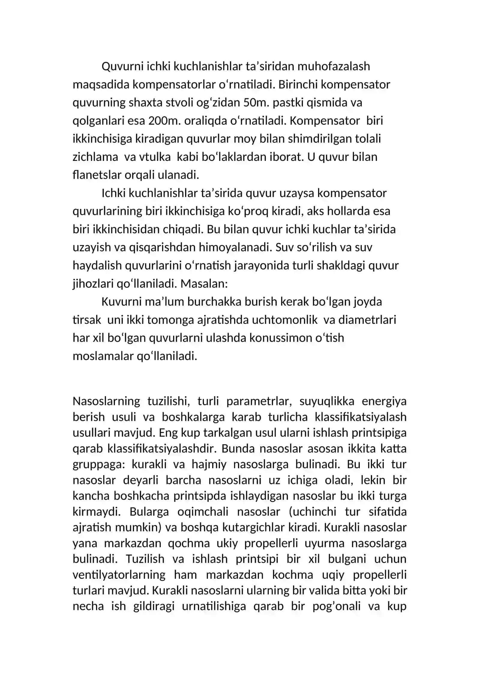 Suyuqlikni harakatlantiruvchi gidravlik mashinalar to’g’risida umumiy ma’lumotlar 4