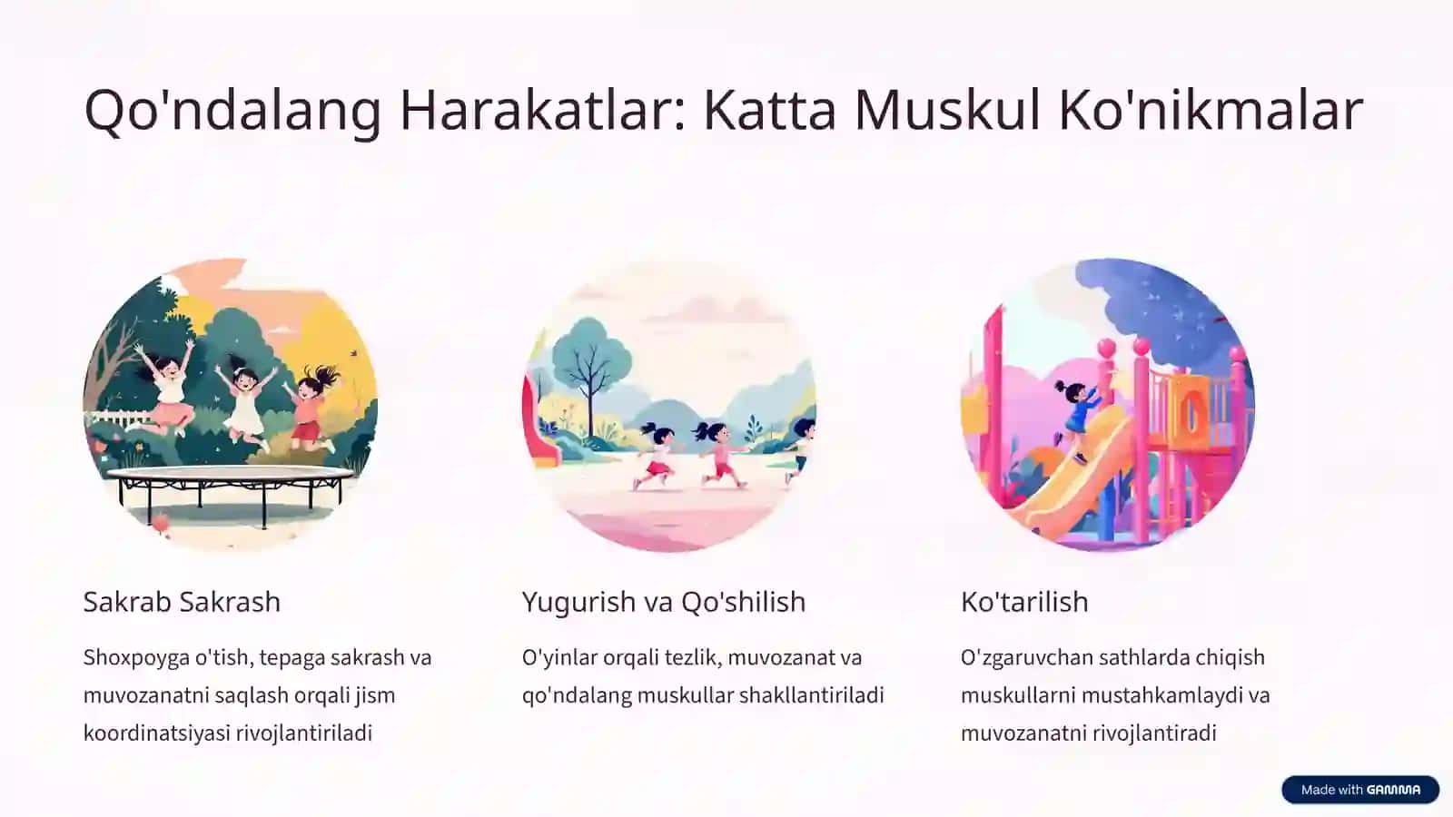 Harakatlarni O'rgatish: Maktabgacha Yoshdagi Bolalar uchun Asos 4