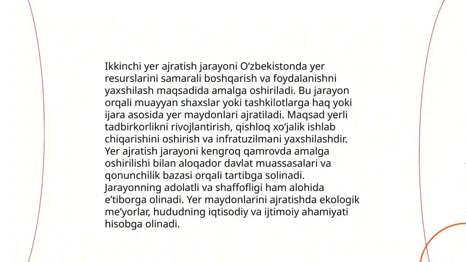 Yerga egalik qilish, yerdan foydalanish planini chizish va jihozlash 4