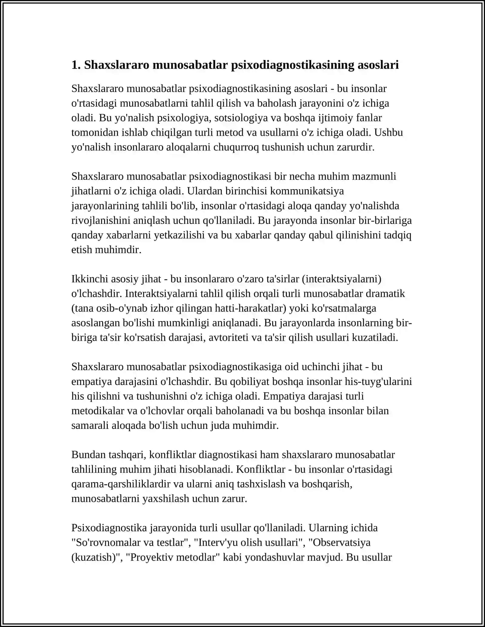 SHAXSLARARO MUNOSABATLAR PSIXODIAGNOSTIKASI 4