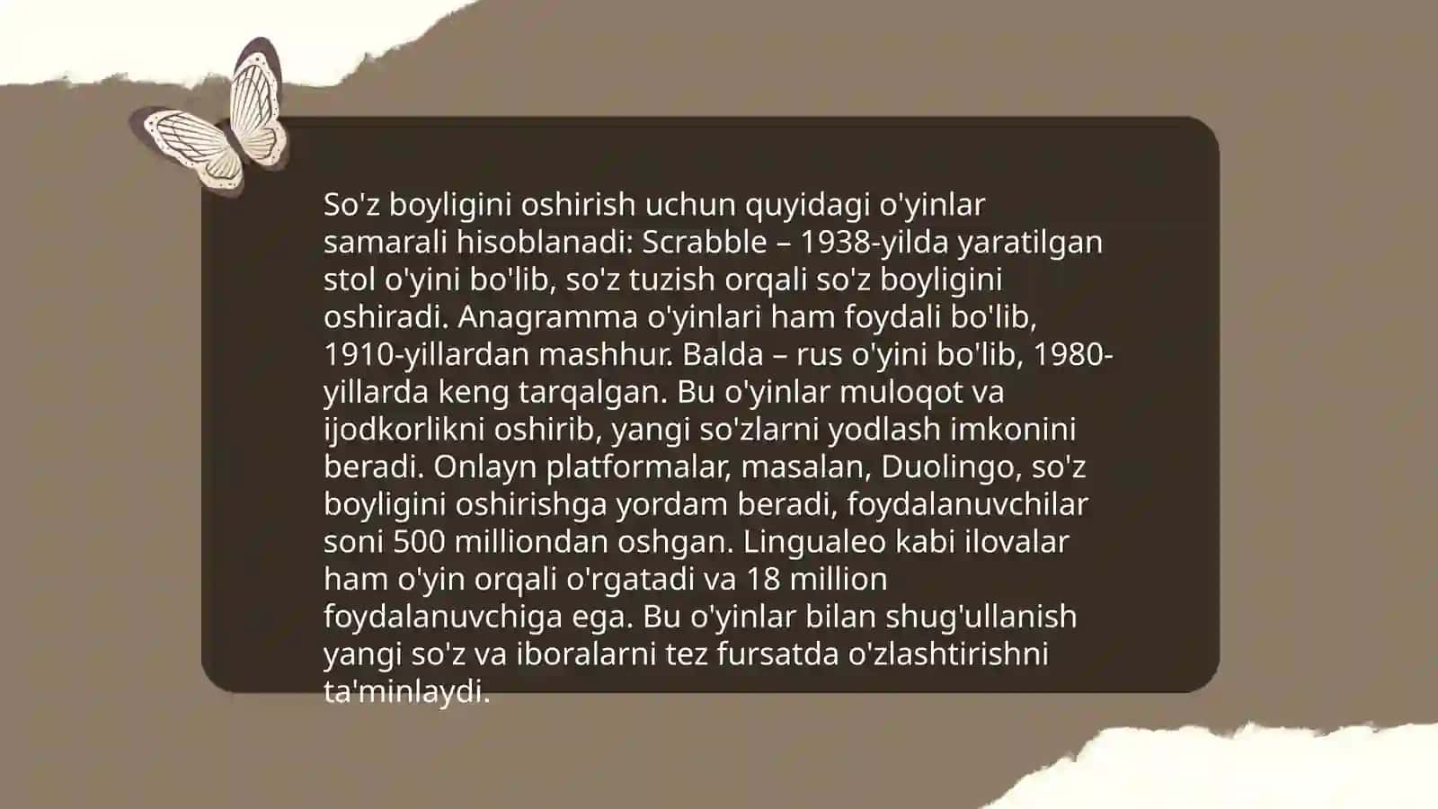 Og'zaki nutq ustida ishlashga mo'ljallangan mashqlar 4