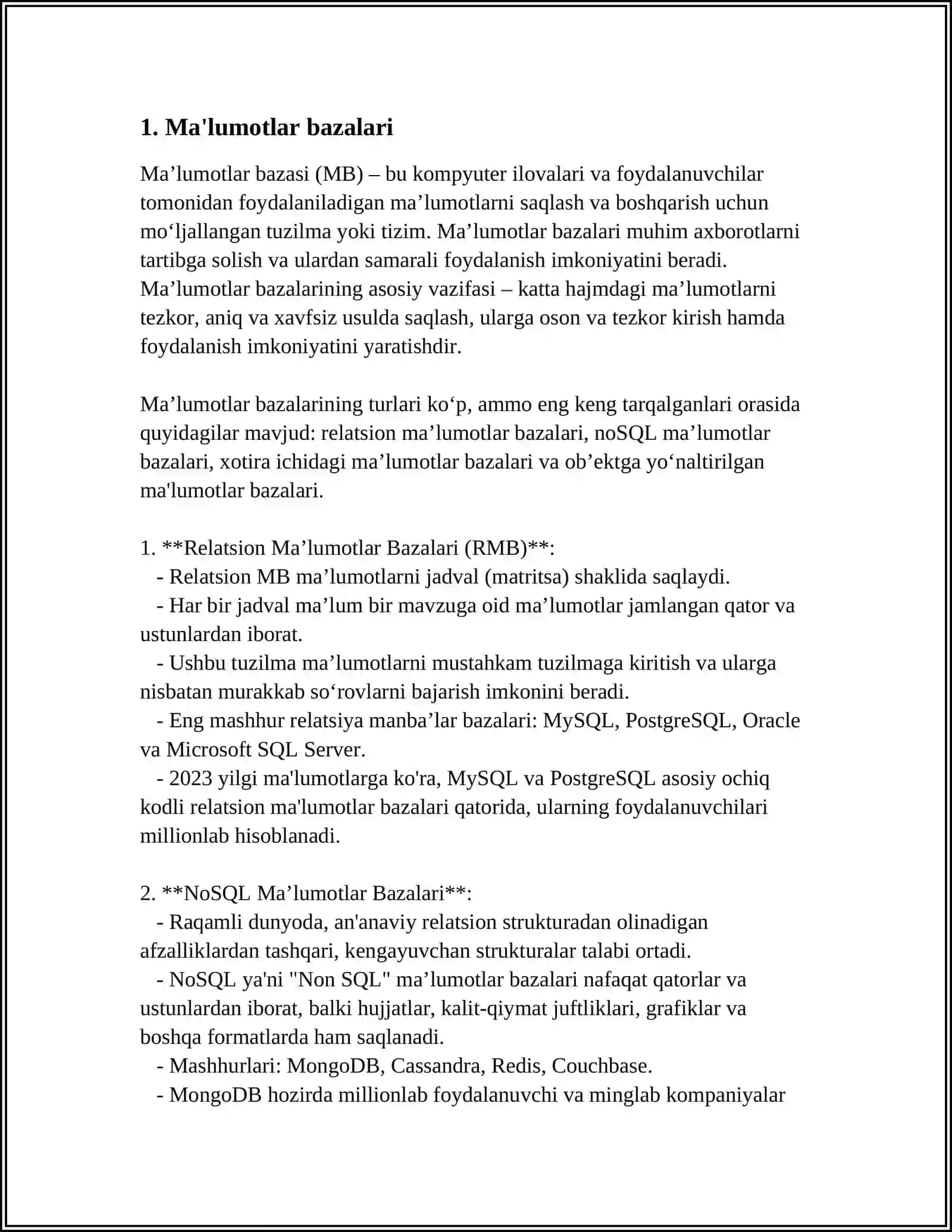 MA'LUMOTLARNI DASTURIY TA'MINOTDA QAYTA ISHLASH 4