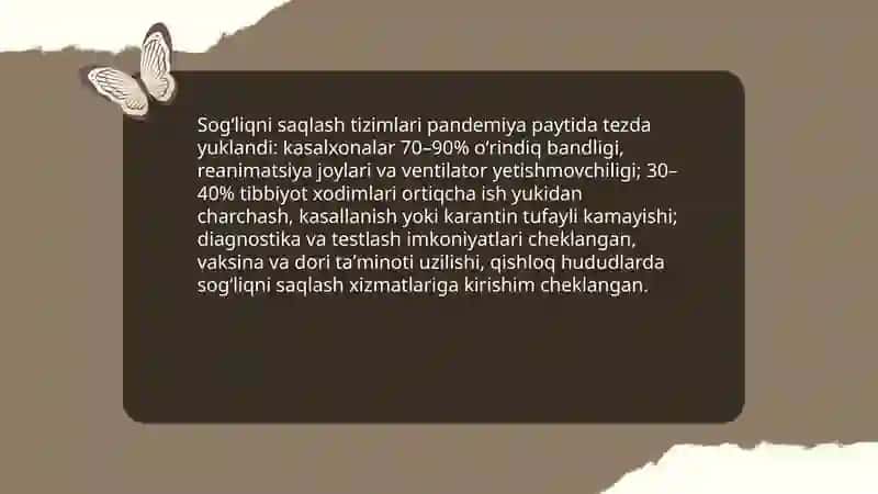 Pandemiya XXI asrning global muammosi va uning oqibatlari 4