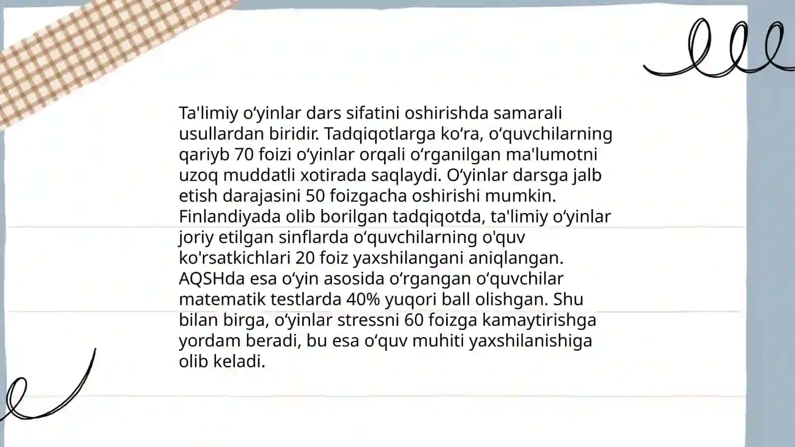 Boshlangʻich taʼlim fanlarini oʻqitishda taʼlimiy oʻyinlarning ahamiyati. Keys- stadi usulining oʻziga xosligi 4
