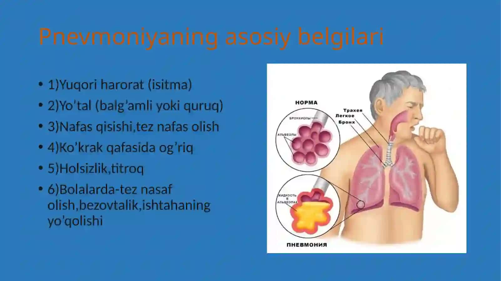Pnevmoniyagachalingan bemorlargatez tibbiy yordam musullari 4