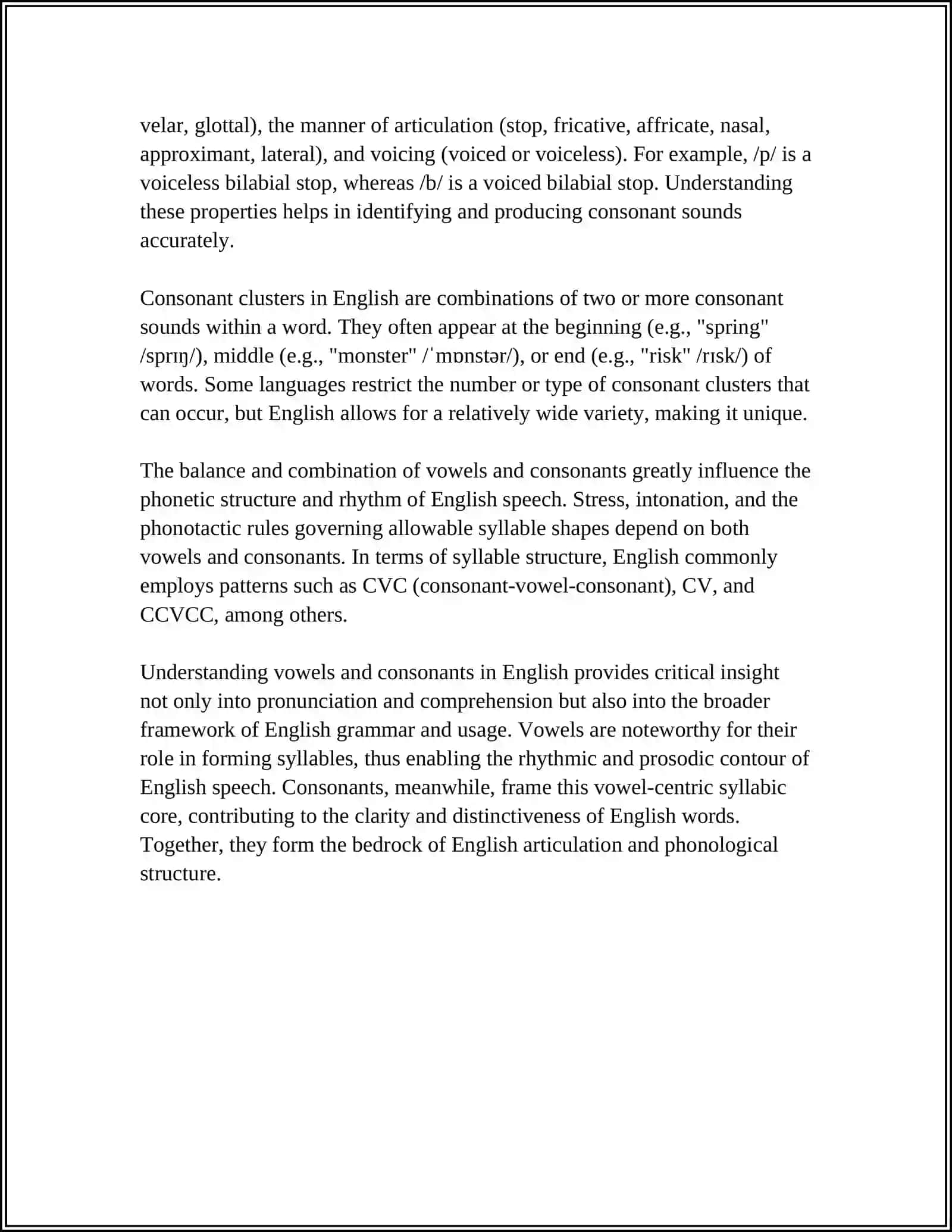 CLASSIFICATION OF SPEECH SOUNDS 4