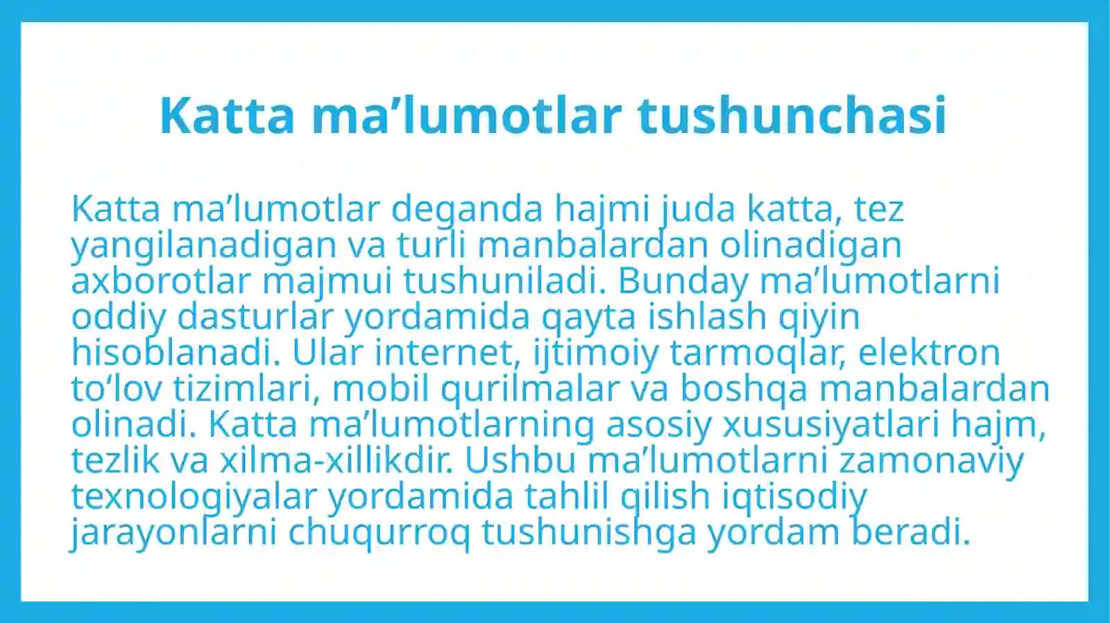 Iqtisodiyot va moliya sohasida qaror qabul qilishda katta ma’lumotlarning roli 4