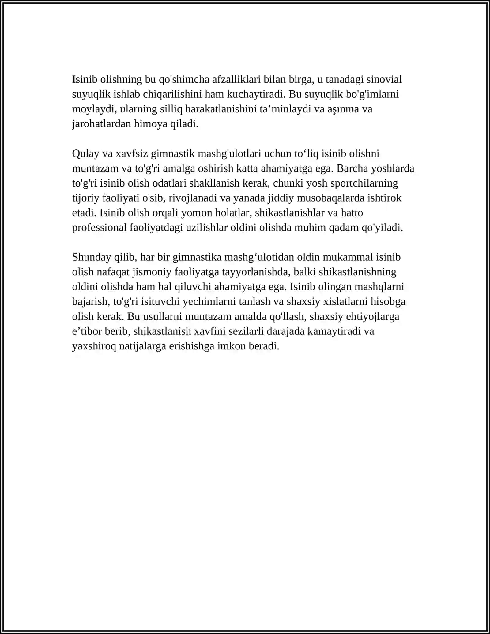 GIMNASTIKA MASHGʻULOTLARIDA SHIKASTLANISHNI OLDINI OLISH 4
