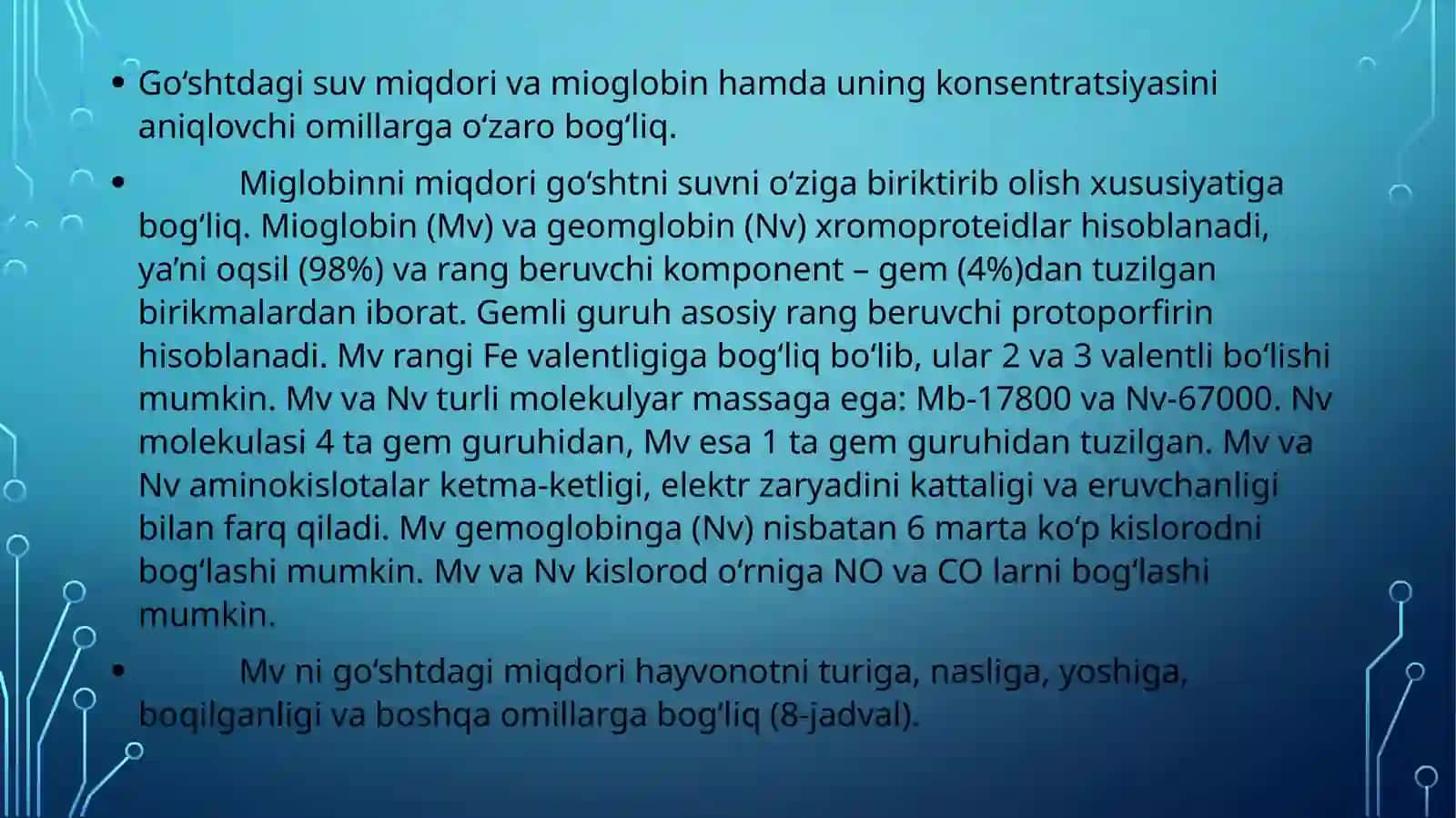 Go‘shtning asosiy sifat ko‘rsatkichlari 4