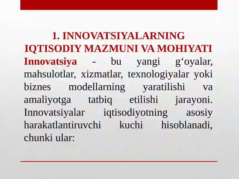 INNOVATSION IQTISODIYOT FANIGA KIRISH 4