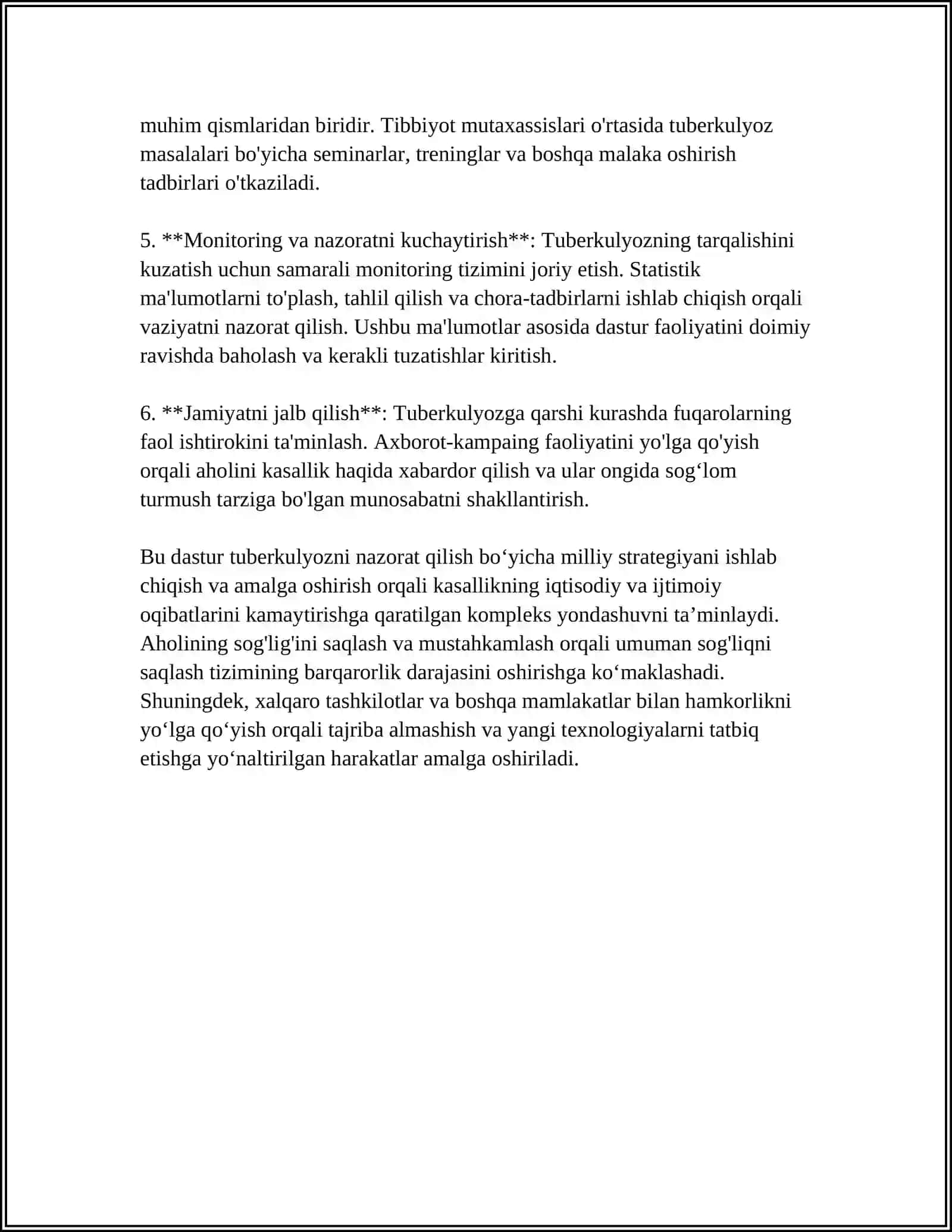 TUBERKULYOZGA QARSHI MILLIY KURASH DASTURI 4