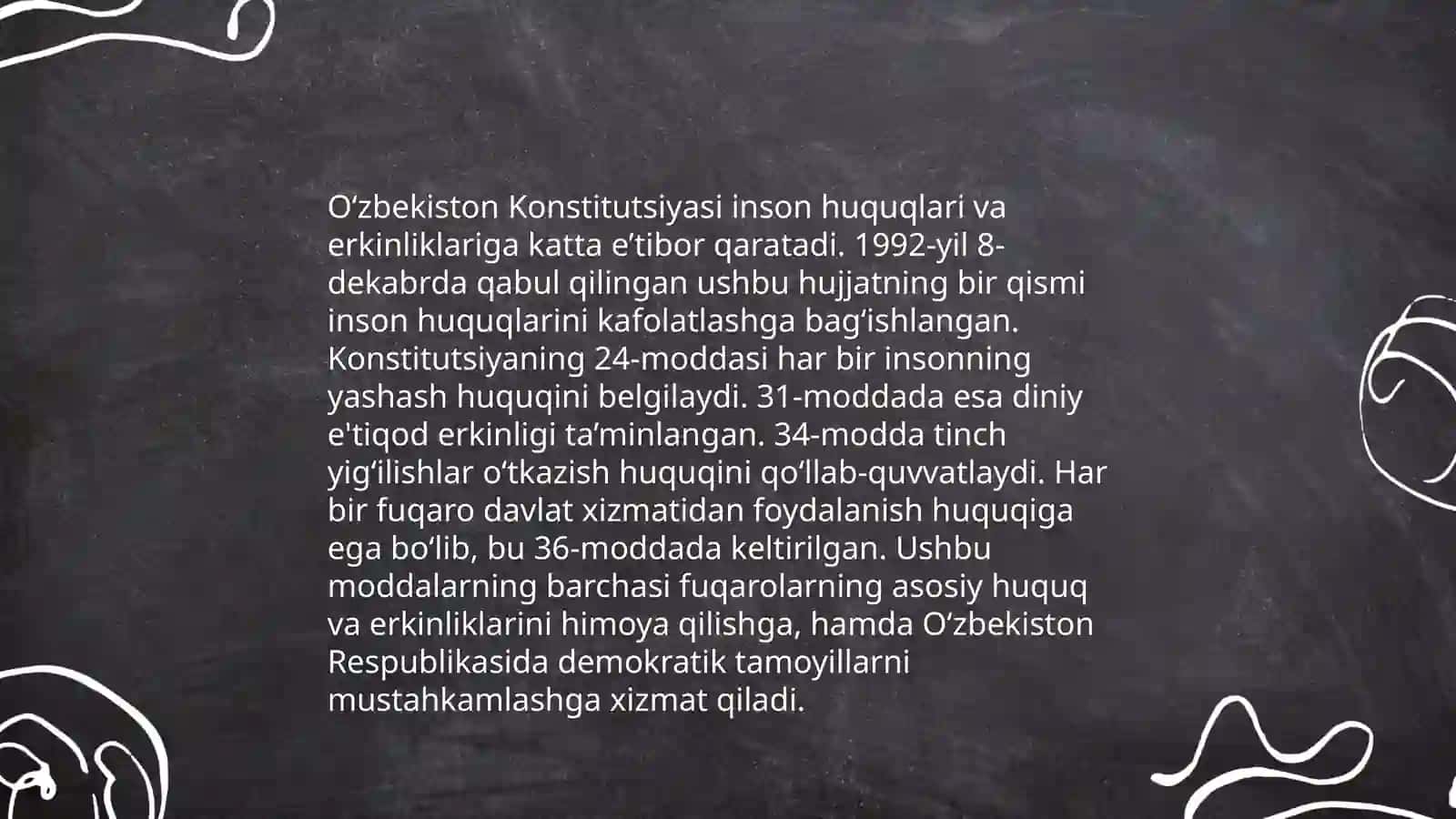 Yangı O’zbekistonda inson haq-huquqlari va erkinliklari kafolatining yaratilishi 4